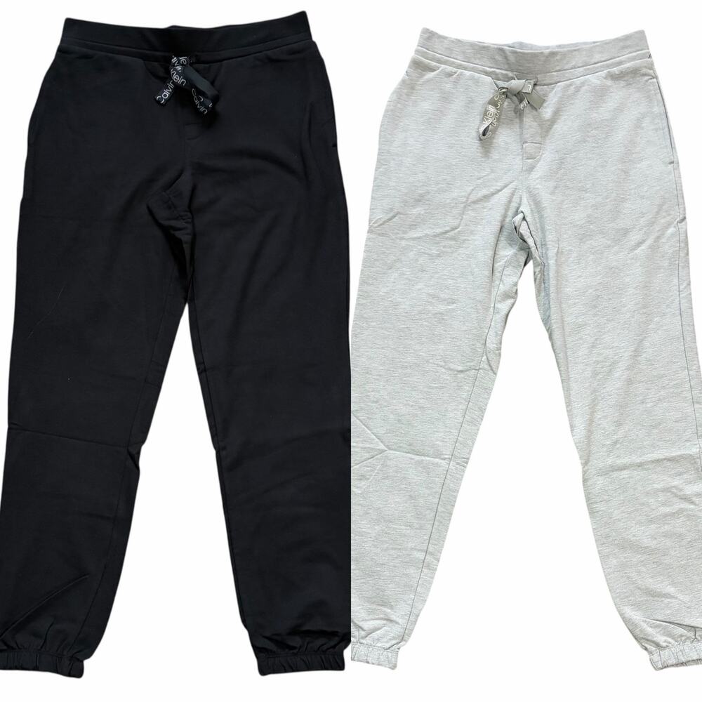 Calvin Klein Sleepwear Women’s Jogger Pants Lot of 2 S Black Gray Soft Terry NWT